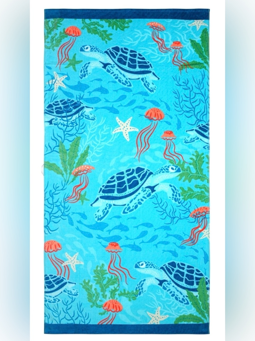 Colorful Nautical Sea Turtle Beach Towel